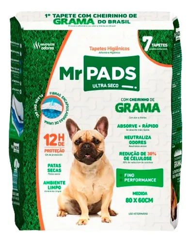 Mr Pads Tapete Higienico Cheirinho de Grama 7 unidades